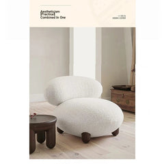 Cozy Ash Wood Chair with Faux Lambswool Upholstery – Modern Accent Seating for Stylish Living Spaces hmr-4793