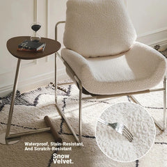 Stylish Synthetic Leather and Corduroy Accent Chair with Stainless Steel Frame - Cozy Modern Furniture for Living Room or Office hmr-4795