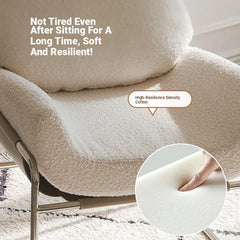 Stylish Synthetic Leather and Corduroy Accent Chair with Stainless Steel Frame - Cozy Modern Furniture for Living Room or Office hmr-4795