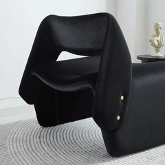 Stylish Black Pine Lounge Chair – Modern Design for Home Décor hmr-4798