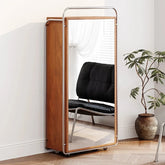 Elegant Ash Wood and Glass Cabinet with Stainless Steel Accents - Modern Home Storage Solution hmr-4800