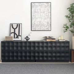 Modern Ash Wood Cabinet with 3D Texture – Stylish Storage hms-4052