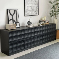 Modern Ash Wood Cabinet with 3D Texture – Stylish Storage hms-4052