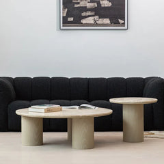 Round Coffee Table with Sintered Stone Top - Contemporary Look hms-4058