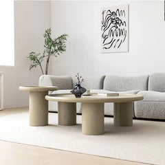Round Coffee Table with Sintered Stone Top - Contemporary Look hms-4058