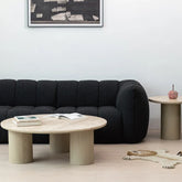 Round Coffee Table with Sintered Stone Top - Contemporary Look hms-4058