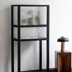 Ash Wood Display Cabinet with Glass Doors - Modern Storage hms-4060
