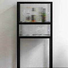 Ash Wood Display Cabinet with Glass Doors - Modern Storage hms-4060