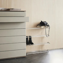 Acrylic & Aluminum Shoes Storage Rack - Stylish Space-Saving Design hms-4061