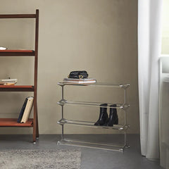 Acrylic & Aluminum Shoes Storage Rack - Stylish Space-Saving Design hms-4061