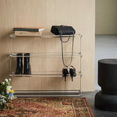 Acrylic & Aluminum Shoes Storage Rack - Stylish Space-Saving Design hms-4061