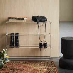 Acrylic & Aluminum Shoes Storage Rack - Stylish Space-Saving Design hms-4061