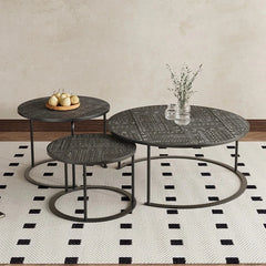 Stylish Acrylic Stainless Steel Coffee Table Set - Modern Nesting Tables for Living Room Decor hmsf-4668