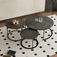 Stylish Acrylic Stainless Steel Coffee Table Set - Modern Nesting Tables for Living Room Decor hmsf-4668