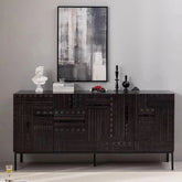 Stylish Solid Wood and Acrylic Cabinet with Unique Textured Design – Perfect for Modern Living Spaces hmsf-4670