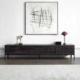 Elegant Solid Wood Acrylic TV Cabinet with Intricate Pattern Design - Modern Storage Solution for Living Room hmsf-4671