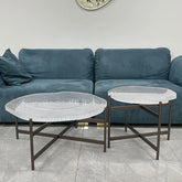 Stylish Acrylic Coffee Table Set with Unique Design - Modern Round Accent Tables for Living Room Decor hmsf-4672