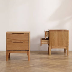 Elegant Oak Wood Nightstand - Natural Finish for Stylish Bedrooms hmzj-799