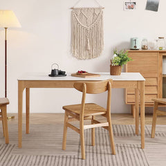 Durable Oak Wood Dining Chair in Natural Wood Color Set of 2 hmzj-806