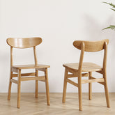Durable Oak Wood Dining Chair in Natural Wood Color Set of 2 hmzj-806