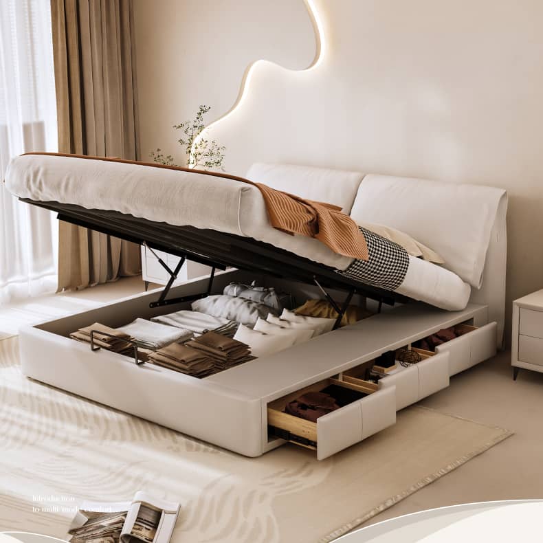 Modern Queen Size Bed with Pine Frame & Cotton Upholstered Headboard for Bedroom hmzsh-1269 Modern Queen Size Bed with Pine Frame & Cotton Upholstered Headboard for Bedroom hmzsh-1269