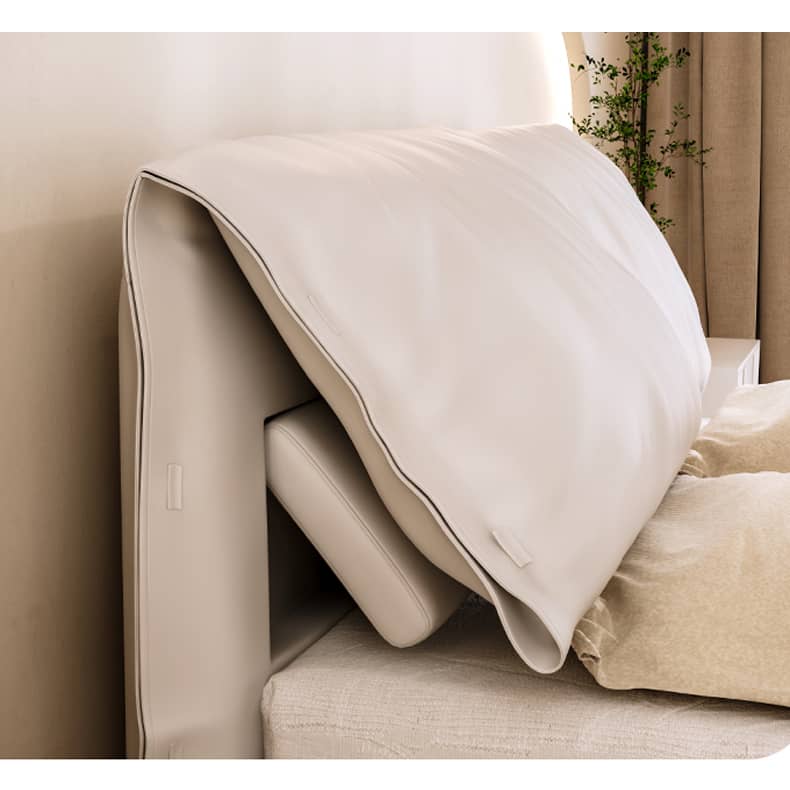 Modern Queen Size Bed with Pine Frame & Cotton Upholstered Headboard for Bedroom hmzsh-1269 Modern Queen Size Bed with Pine Frame & Cotton Upholstered Headboard for Bedroom hmzsh-1269