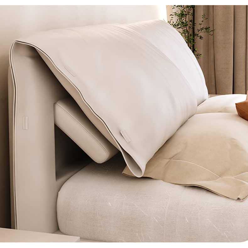 Modern Queen Size Bed with Pine Frame & Cotton Upholstered Headboard for Bedroom hmzsh-1269 Modern Queen Size Bed with Pine Frame & Cotton Upholstered Headboard for Bedroom hmzsh-1269