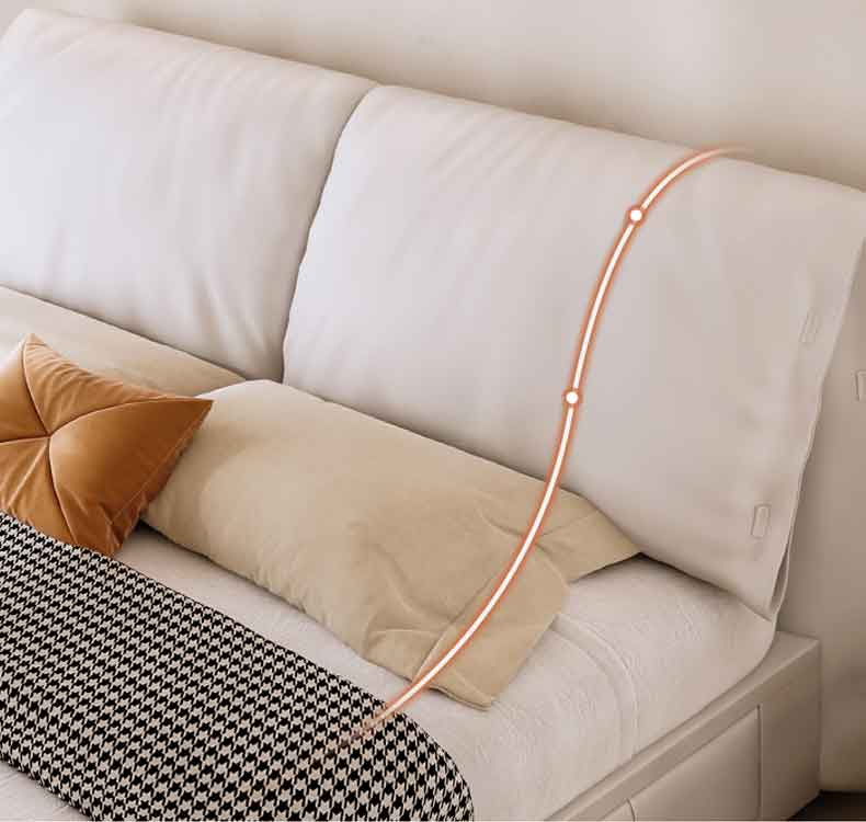 Modern Queen Size Bed with Pine Frame & Cotton Upholstered Headboard for Bedroom hmzsh-1269 Modern Queen Size Bed with Pine Frame & Cotton Upholstered Headboard for Bedroom hmzsh-1269