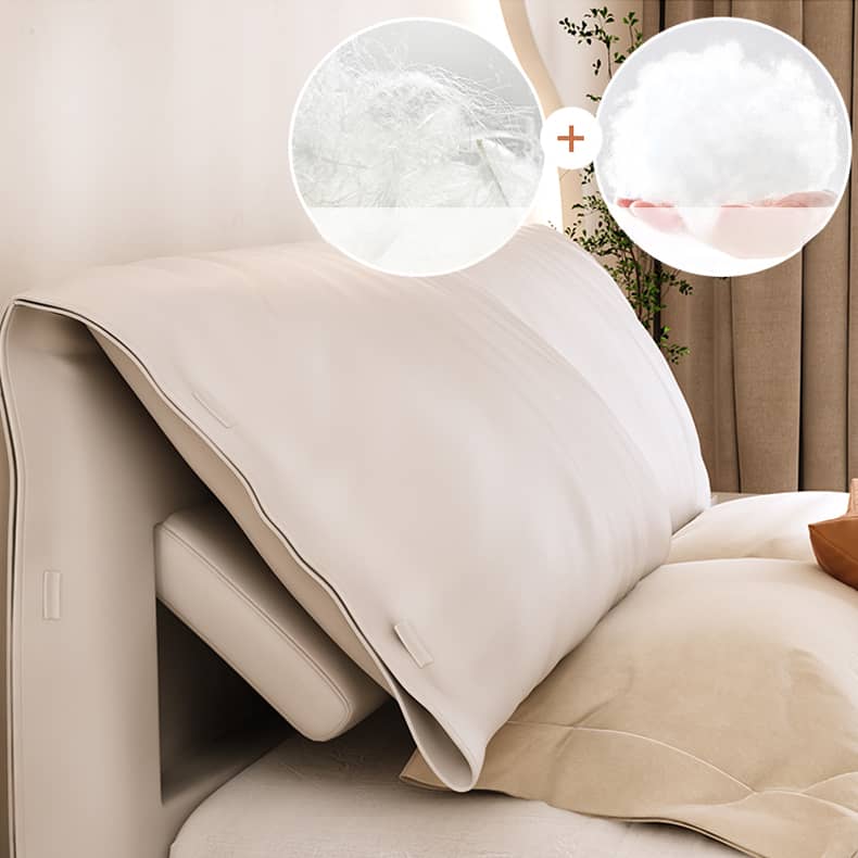 Modern Queen Size Bed with Pine Frame & Cotton Upholstered Headboard for Bedroom hmzsh-1269 Modern Queen Size Bed with Pine Frame & Cotton Upholstered Headboard for Bedroom hmzsh-1269