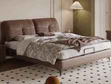 Luxurious Cal King Leather Bed Frame with Storage - Functional Queen Size Design with Upholstered Headboard hmzsh-1543