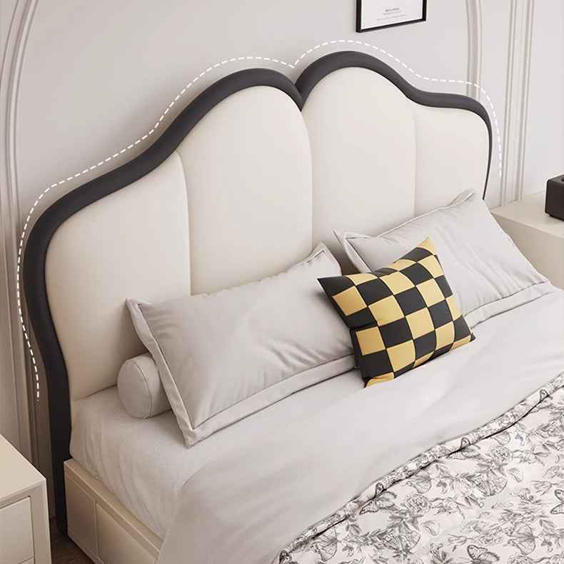 Modern Queen Pine Wood Bed Frame with Storage & Leather Upholstery Headboard hmzsh-1547 Modern Queen Pine Wood Bed Frame with Storage & Leather Upholstery Headboard hmzsh-1547