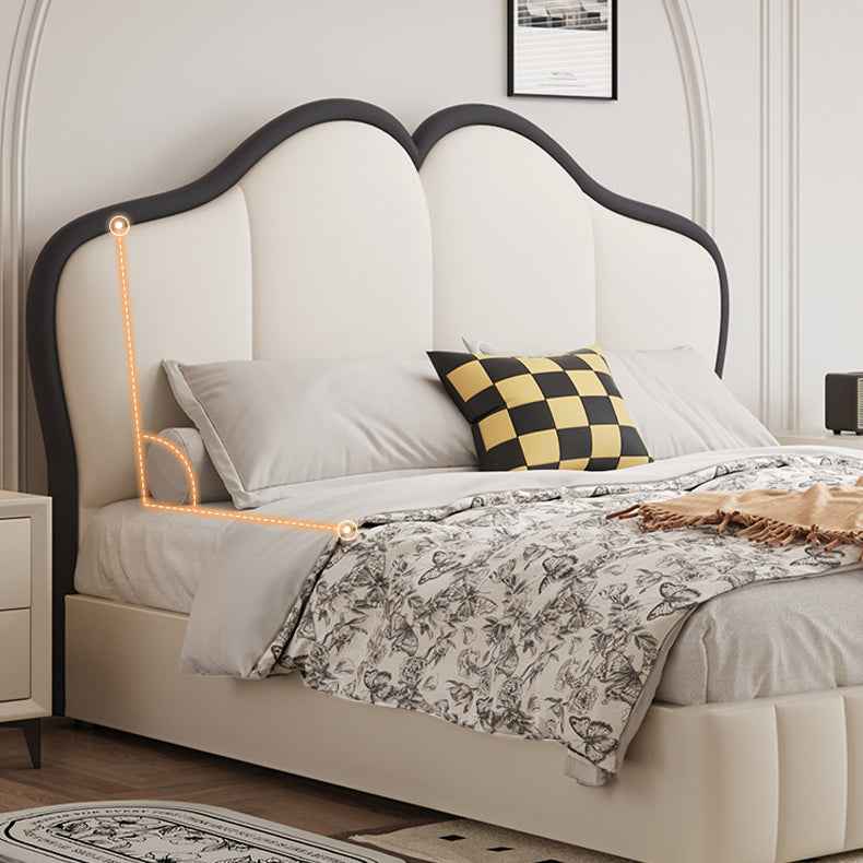 Modern Queen Pine Wood Bed Frame with Storage & Leather Upholstery Headboard hmzsh-1547 Modern Queen Pine Wood Bed Frame with Storage & Leather Upholstery Headboard hmzsh-1547