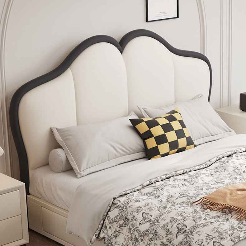 Modern Queen Pine Wood Bed Frame with Storage & Leather Upholstery Headboard hmzsh-1547 Modern Queen Pine Wood Bed Frame with Storage & Leather Upholstery Headboard hmzsh-1547