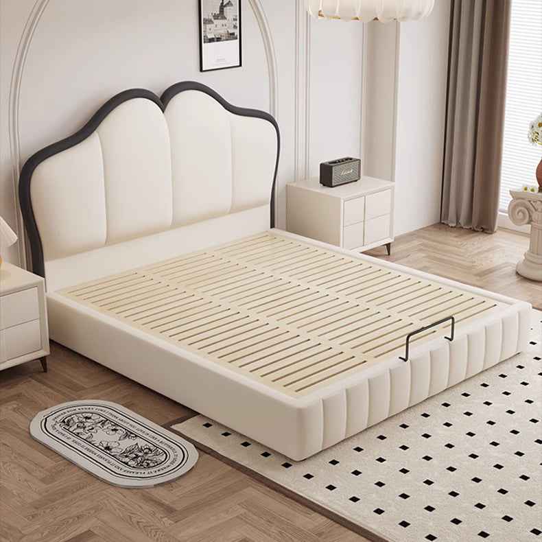 Modern Queen Pine Wood Bed Frame with Storage & Leather Upholstery Headboard hmzsh-1547 Modern Queen Pine Wood Bed Frame with Storage & Leather Upholstery Headboard hmzsh-1547