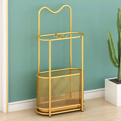 Elegant Gold Umbrella Stand - Stylish Metal Organizer for Entryway hsen-2031