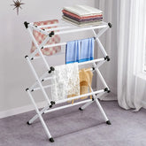 Sturdy Metal Clothes Drying Rack with Multiple Tiers for Optimal Space Saving hsen-2034