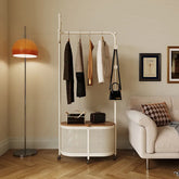 Stylish Metal Wood Coat Hanger with Storage Cabinet - Modern Entryway Organizer hsj-2250