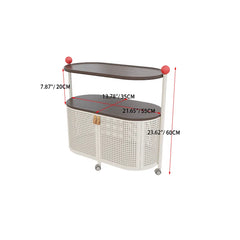 Sleek Coffee Table with Rattan Cabinet and Dark Wood Top - Modern Décor hsj-2252