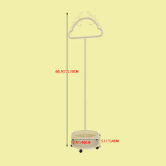 Stylish Metal Coat Hanger with Wheels and Storage Basket - HSJ-2253