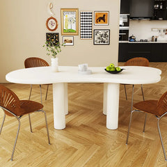 Sleek White Oval Dining Table - Elegant Centerpiece for Modern Homes hsj-2254