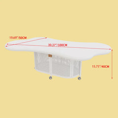 Stylish Modern Coffee Table with Rattan Accents and Rolling Wheels - hsj-2255