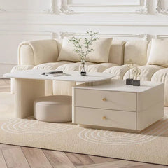 Modern Sintered Stone Coffee Table with Storage Drawers for Stylish Living Rooms hsj-2264