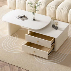 Modern Sintered Stone Coffee Table with Storage Drawers for Stylish Living Rooms hsj-2264