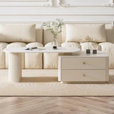 Modern Sintered Stone Coffee Table with Storage Drawers for Stylish Living Rooms hsj-2264