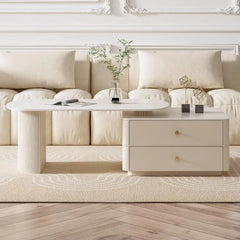 Modern Sintered Stone Coffee Table with Storage Drawers for Stylish Living Rooms hsj-2264