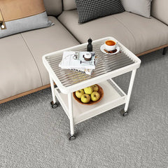 Modern Glass Rolling Cart with Storage Shelf for Living Room Decor - hsj-2270