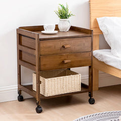 Stylish Brown Bamboo Nightstand – Elegant & Durable Natural Wood Finish hsl-297