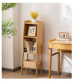 Natural Bamboo Storage Rack - Dark Brown Wood Finish - Stylish & Functional Shelving hsl-66