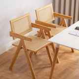 19.7‘’ Bamboo Dining Chair with Durable ABS Resin Finish & Rattan Back for Diningroom hsl-69