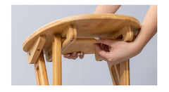 Stylish Natural Bamboo Wood Stool for Modern Interiors hsl-91